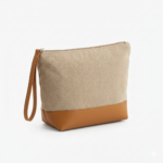 Necessaire em algodão e couro sintético