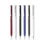 Esferográfica em alumínio e escrita em azul