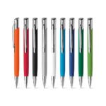 Esferográfica em alumínio com escrita em azul