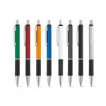 Esferográfica em alumínio com clipe de metal e grip