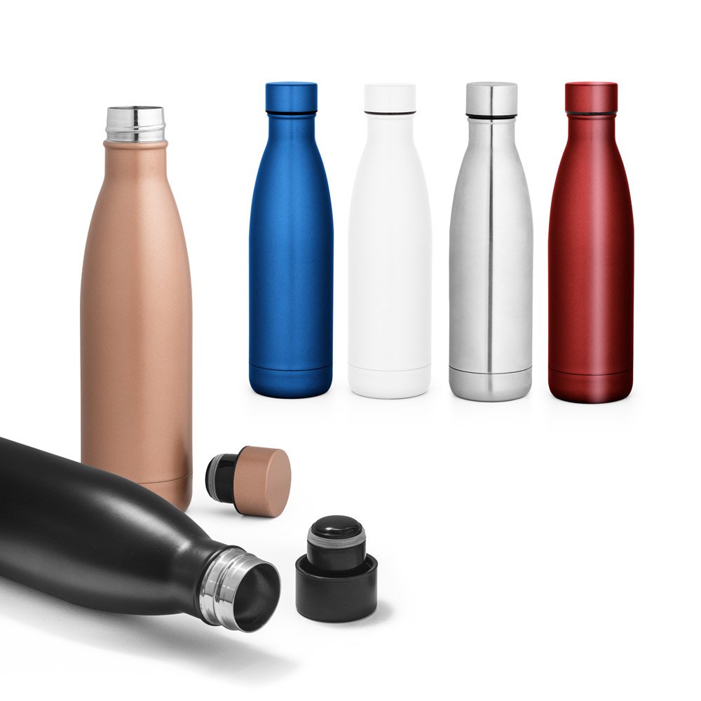 94078_set Garrafa em aço inox de parede dupla térmica, isolada a vácuo 500 mL - Imagem 1