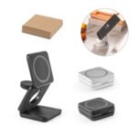 Carregador magnético por indução super-rápido, dobrável, que permite carregar três dispositivos simultaneamente, em ABS 100% reciclado