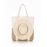 Bolsa em lona de algodão cru e juta